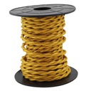 Cable textil 10M (2x0.75mm) trenzado Dorado