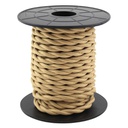 [003902981] 10m textile cable (2x0.75mm) light brown braided