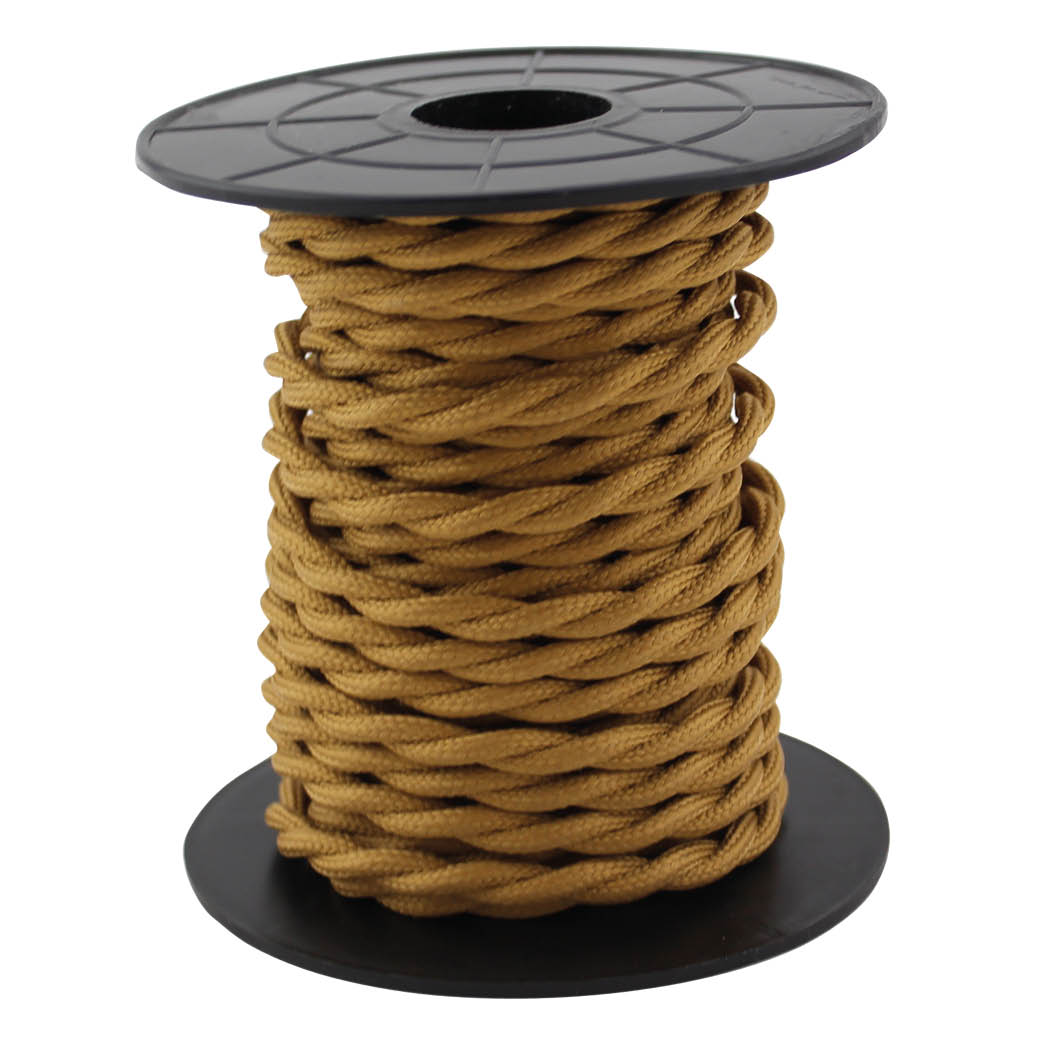 Câble en tissu 10 M (2x0,75 mm) torsadé Jaune