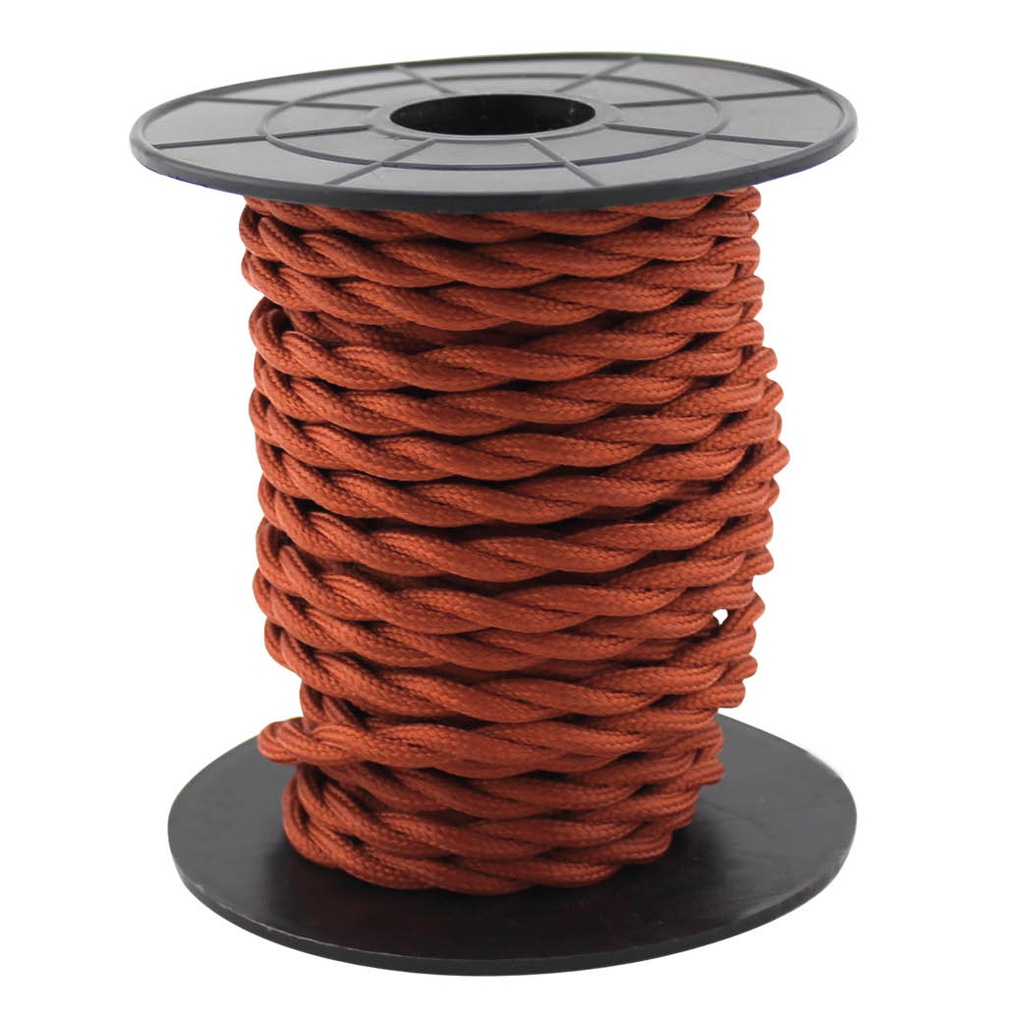 Cable textil 10M (2x0.75mm) trenzado Cobrizo