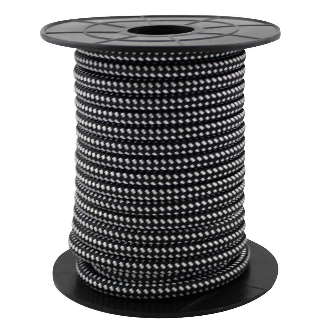 10m textile cable (2x0.75mm) Black/White