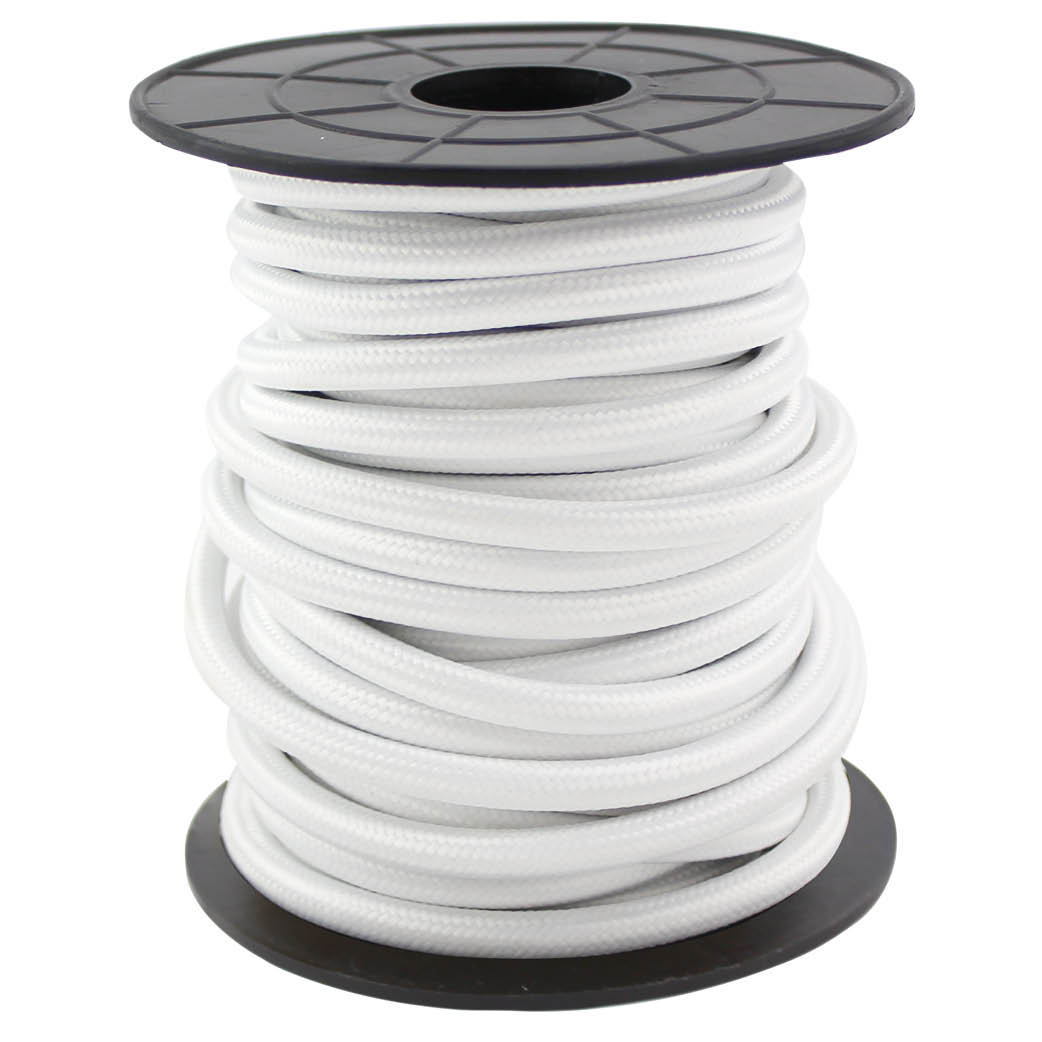 Cable textil 10M (2x0.75mm) Blanco