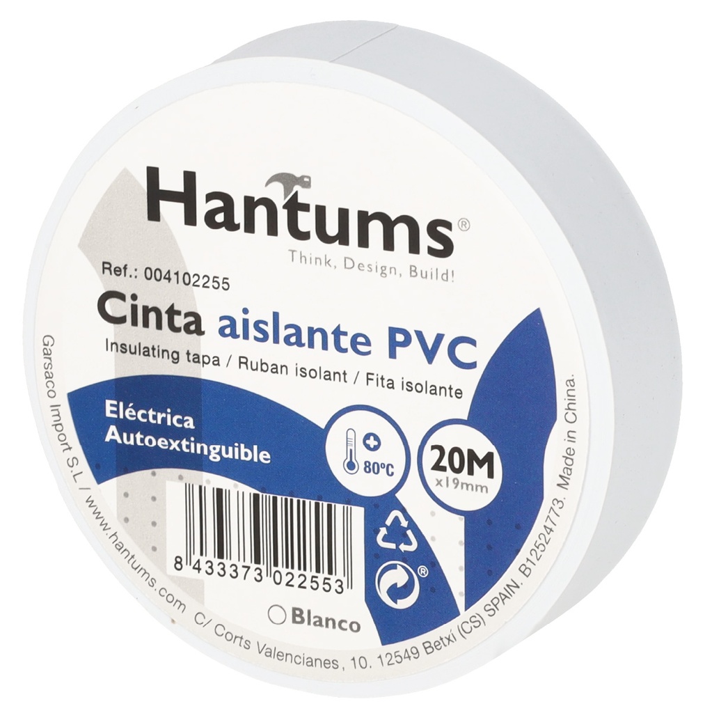 Ruban isolant électrique PVC Blanc - 10u rétractable