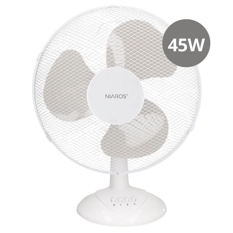 Ventilateur de table 43cm 45W Blanc