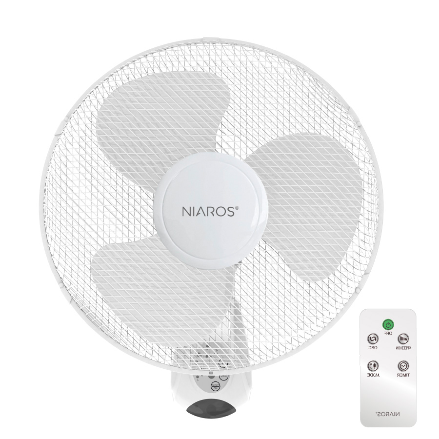 Ventilador de pared Sautar con mando Ø43cm 45W Blanco