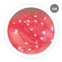 5M LED copper garland with 8 functions Red