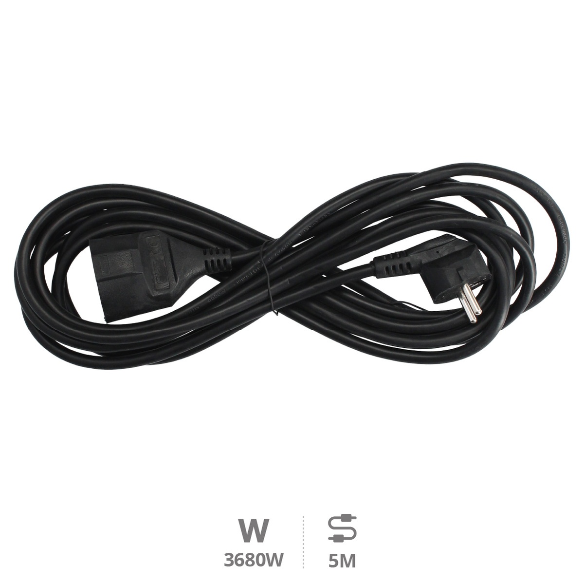 Rallonge électrique noire Sucko (3x1,5 mm) 5 M