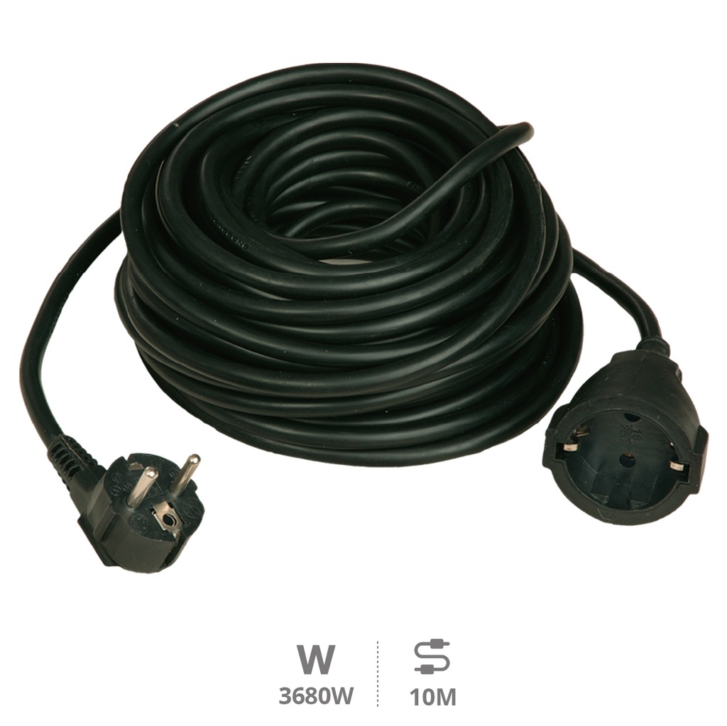 Rallonge électrique noire Sucko (3x1,5 mm) 10 M