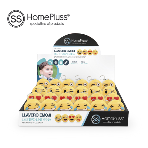 LQ Llavero Emoji con luz - Display 24 uds
