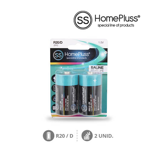 Homepluss Heavy Duty R20 (D) Battery 2pcs/blister