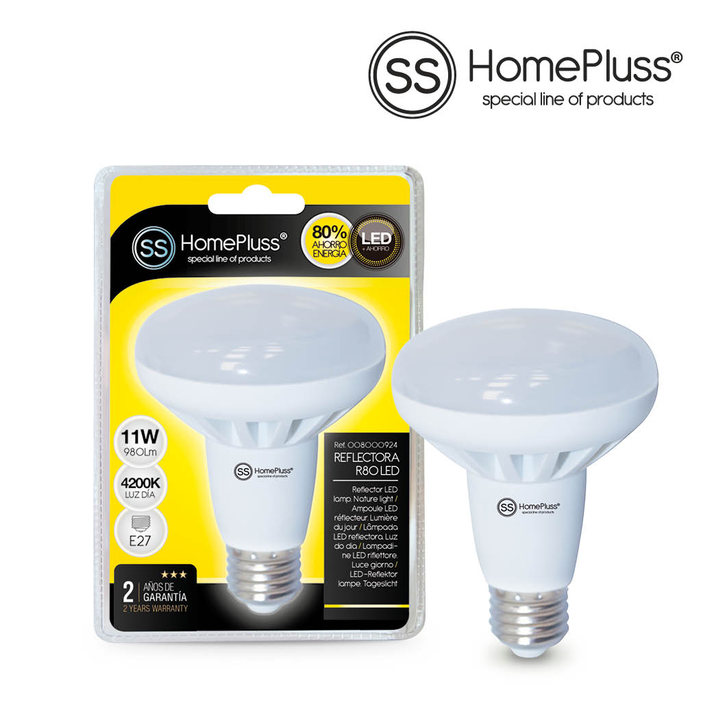 Lampara reflectora R80 11W E27 4200K -6u caja exp