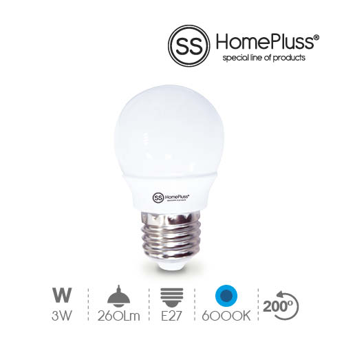 G45 LED bulb 3W E27 6000K 10pcs/box