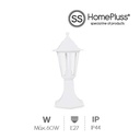 Lampadaire de jardin Gardeno dessus de mur E27 IP44 Blanc