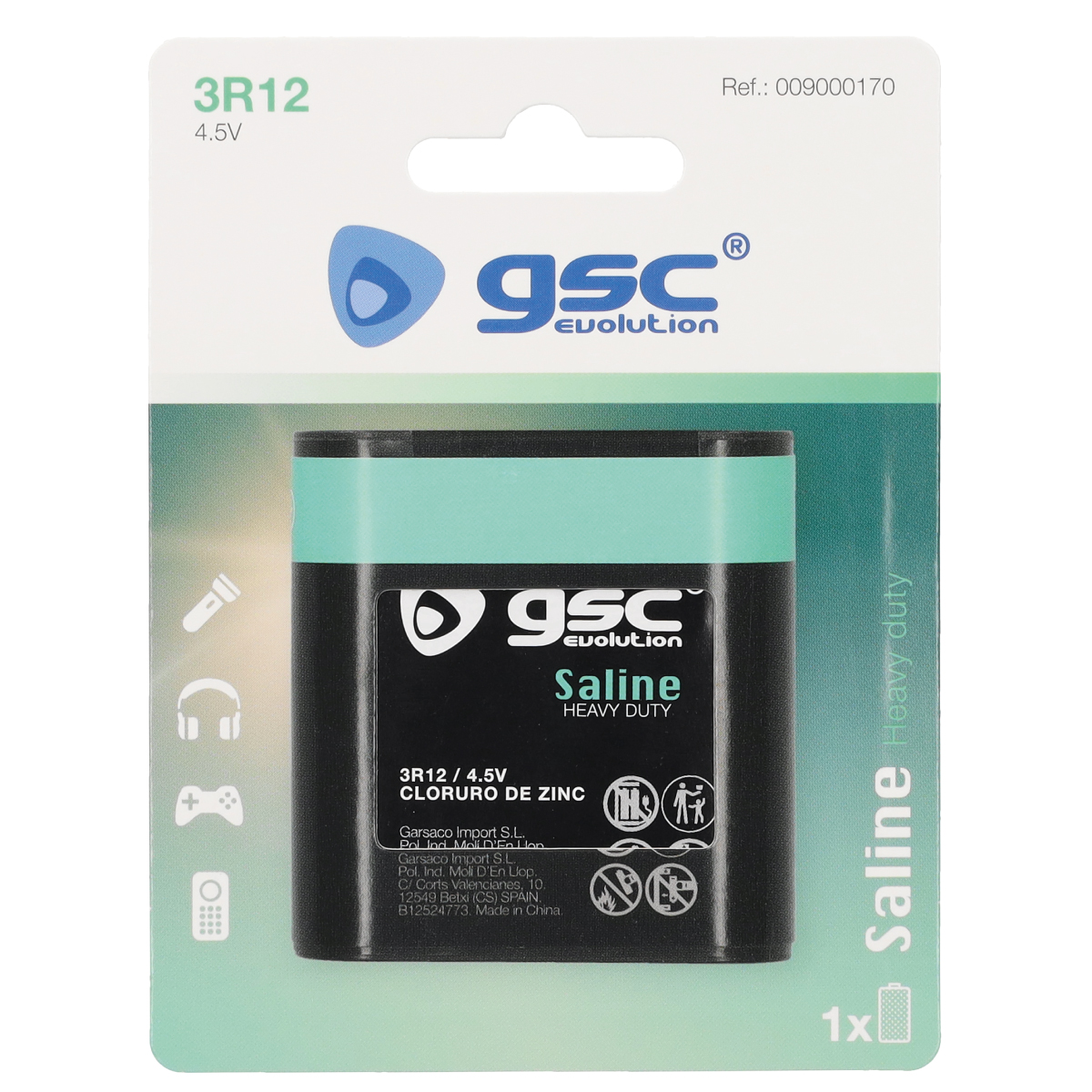 Pilha petaca salina GSC evolution 3R12-4,5 V 1 Blister 1 un.
