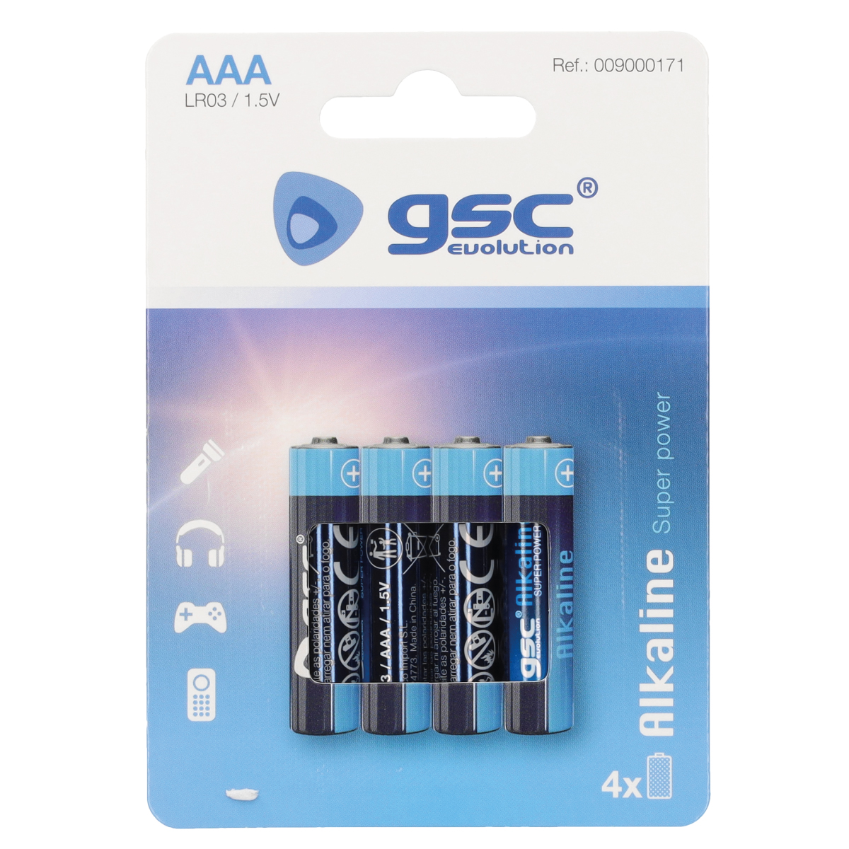 Pilha alcalina GSC evolution LR- 03 (AAA), Blister 4 un.