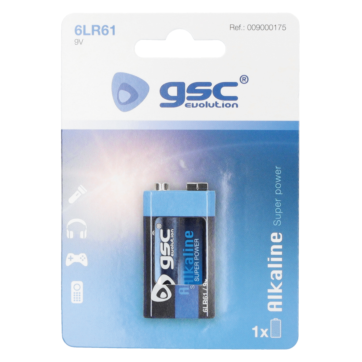 Pile alcaline GSC evolution 9V, Blister 1 u.