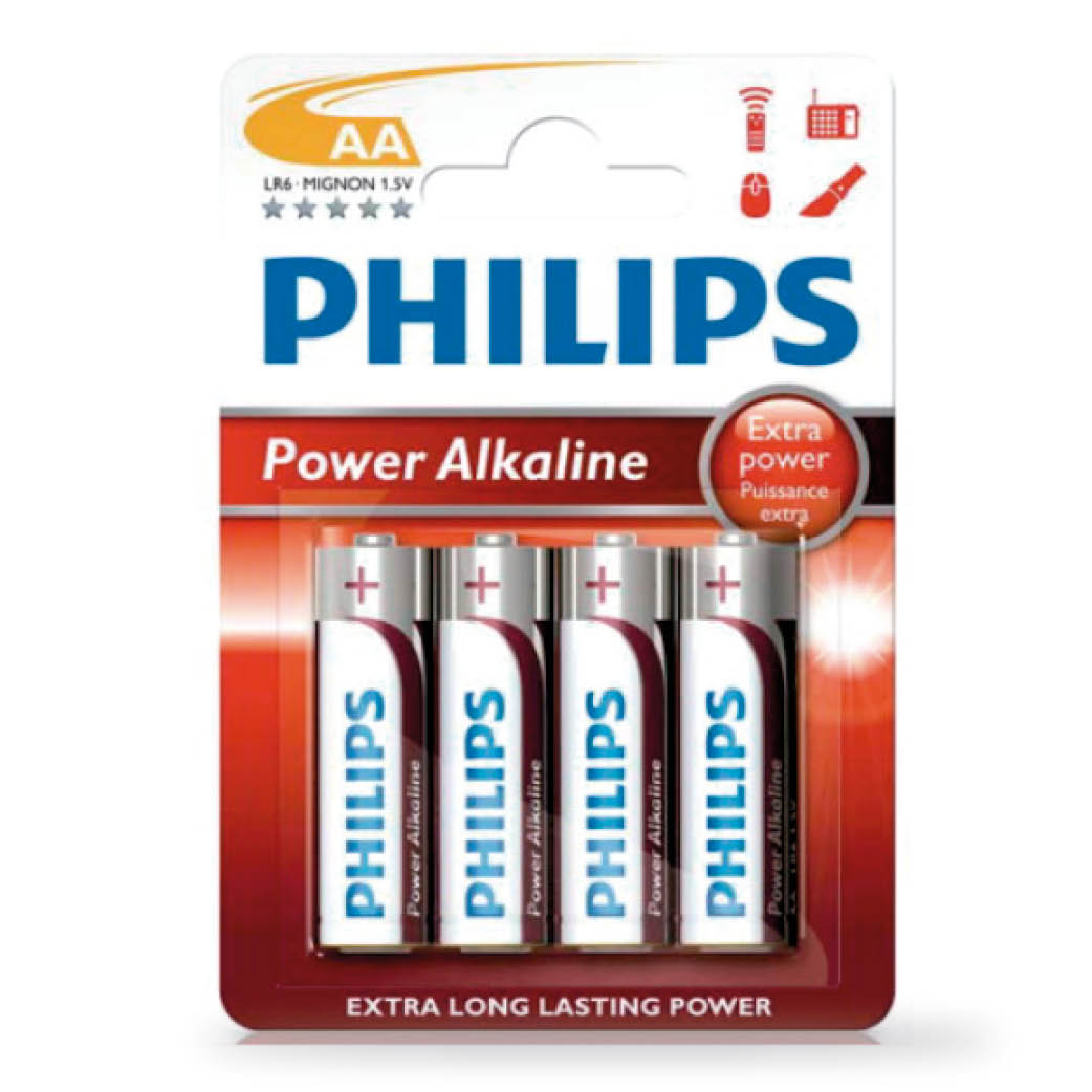 Pila alkalina PHILIPS LR6 (AA) Blíster 4 Ud.