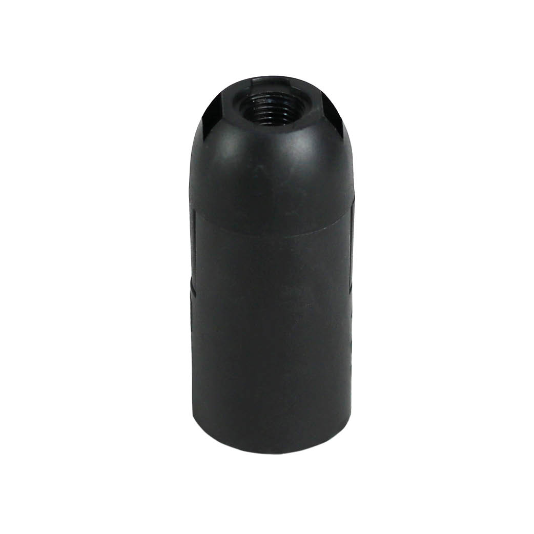 E14 smooth thermoplastic lamp holder Black