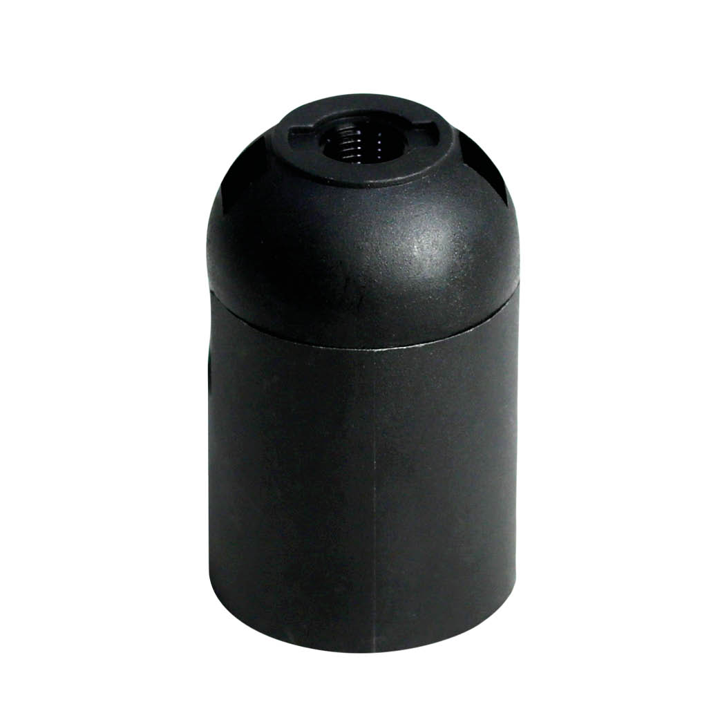 E27 smooth thermoplastic lamp holder Black
