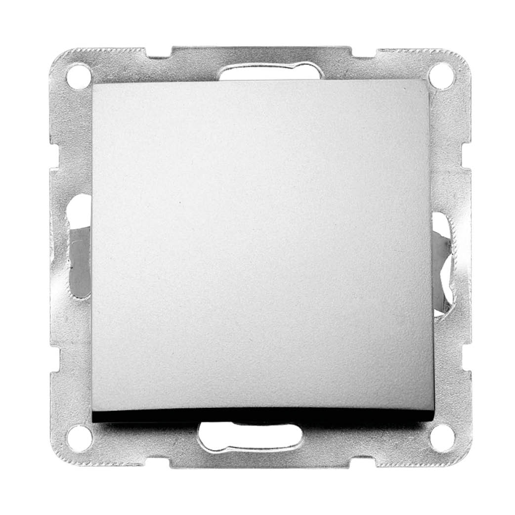 Single switch recessed Iota Silver