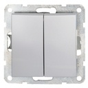 Double crossover switch recessed Iota Silver