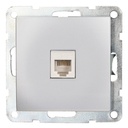 Single recessed telephone socket Iota Silver