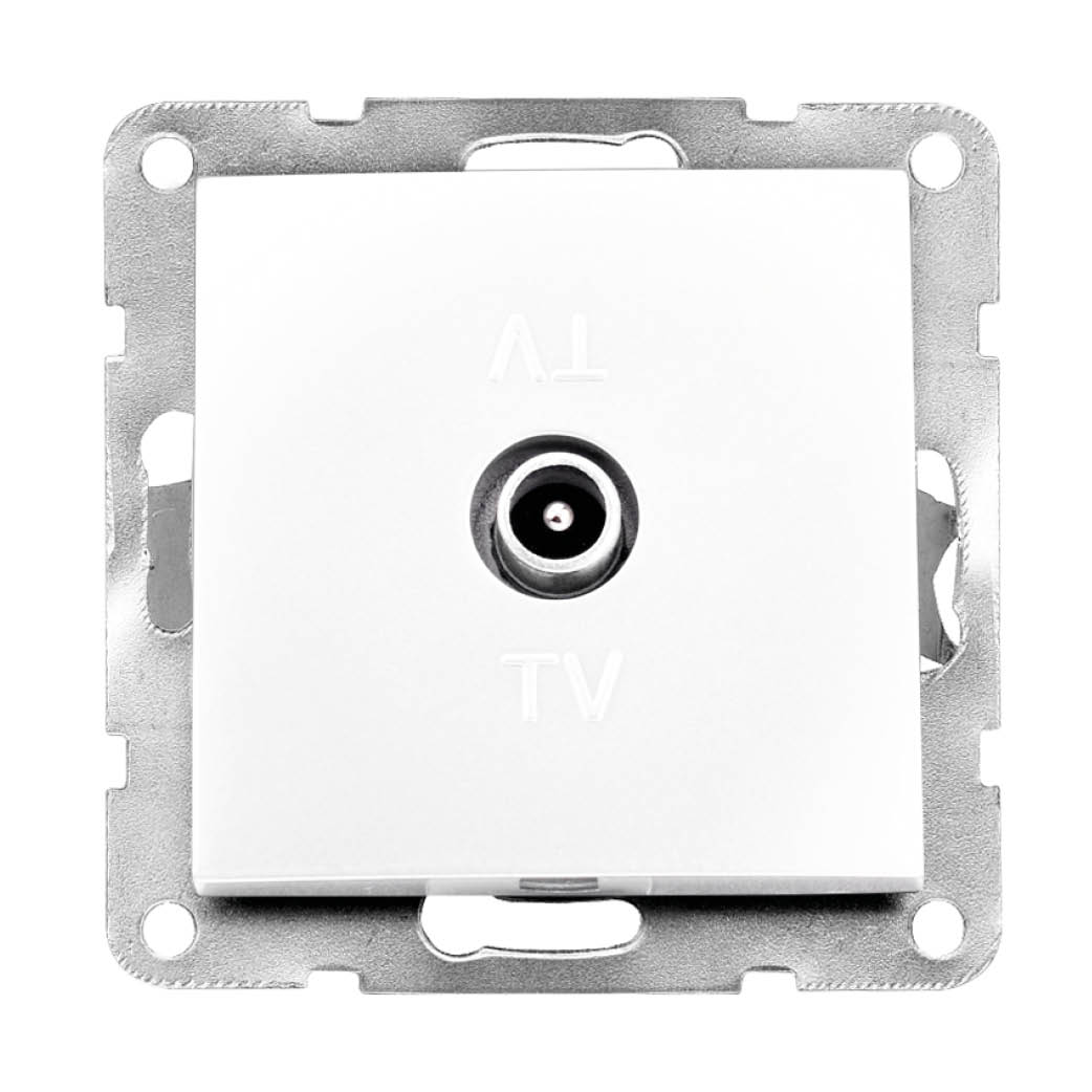 Single TV recessed terminal Iota White