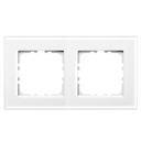 2 gang glass cover frame Iota White