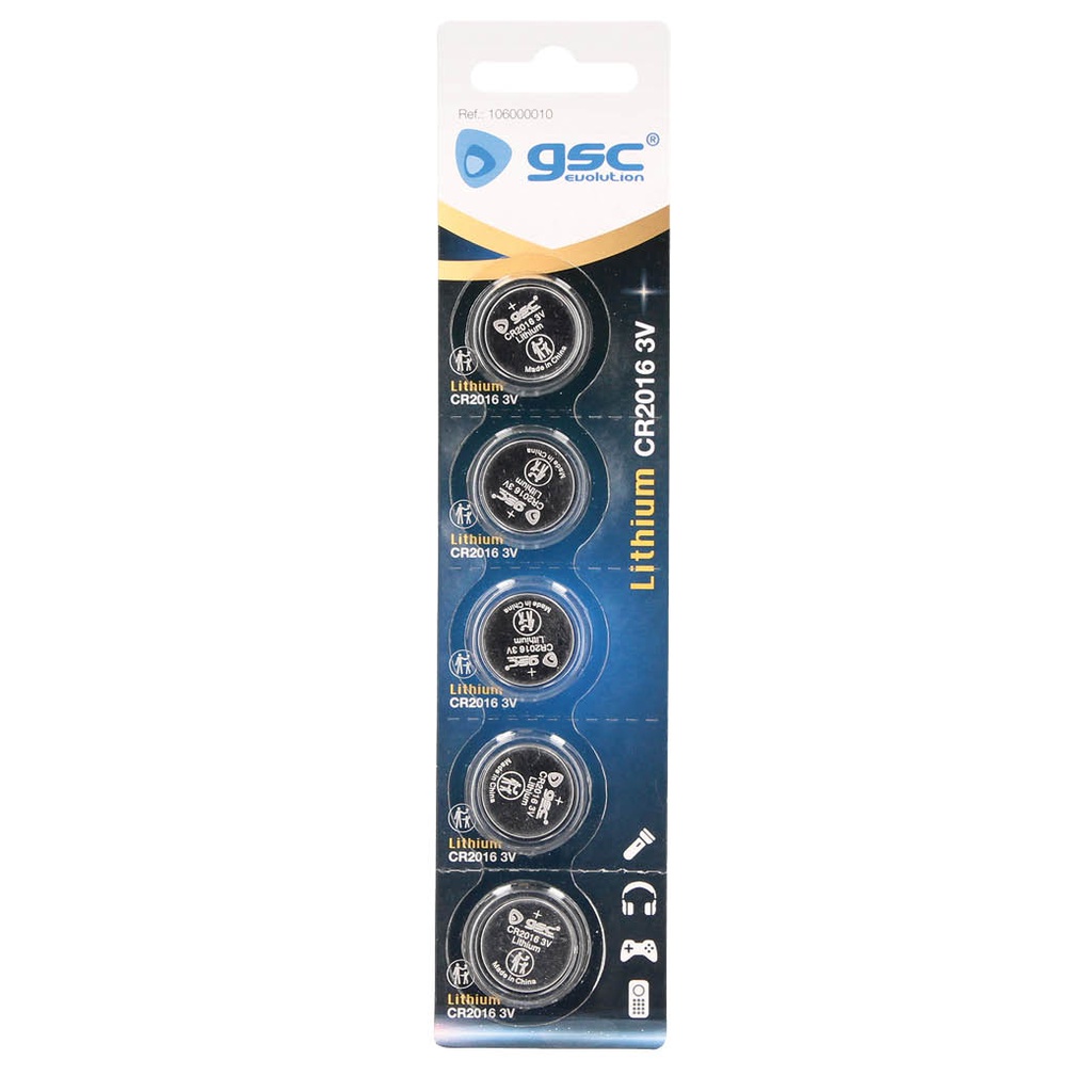 GSC CR2016 lithium baterry 5pcs blister