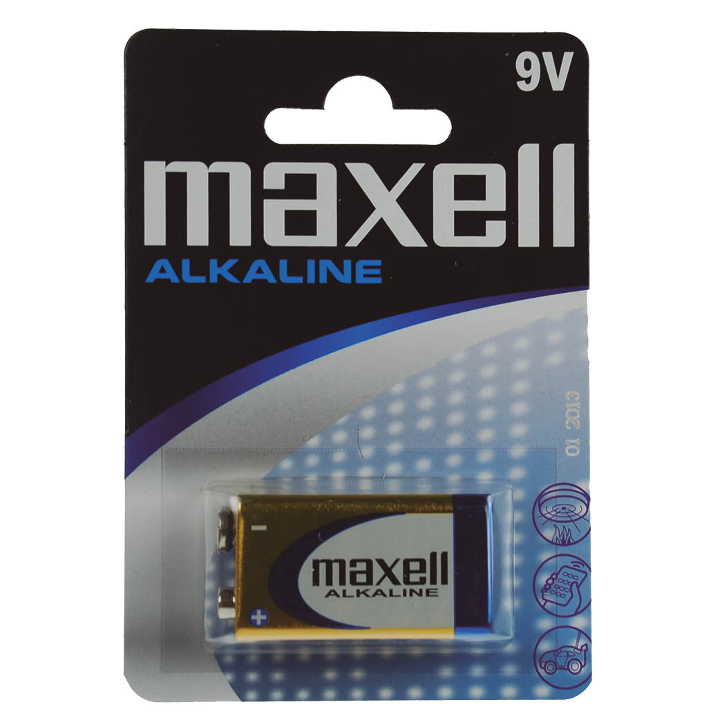 Pila alkalina Maxell 9V (LR09) Blister 1ud