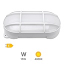 Aplique LED oval Cercis com grelha 15W 4000K Branco