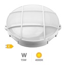Aplique LED redondo Oxalis com grelha 15W 4000K Branco