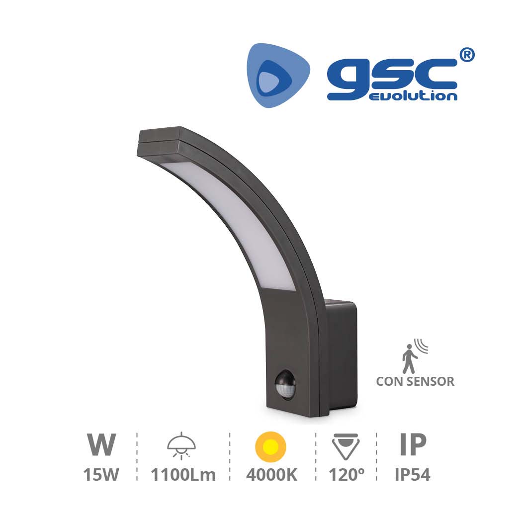 Aplique pared con sensor Havasu 15W 4000K Gris