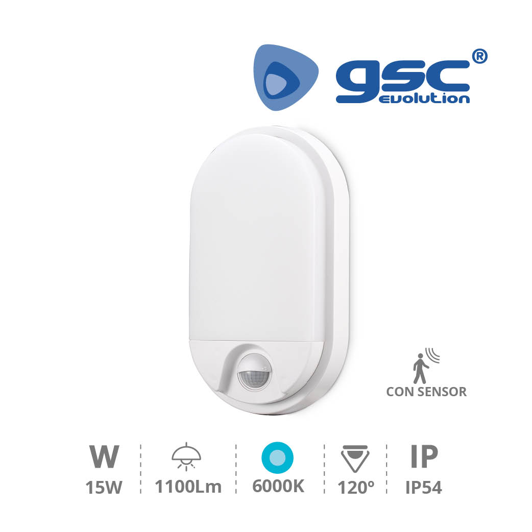 Aplique pared con sensor Barron 15W 6000K Blanco