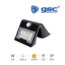 Aplique solar con sensor 2W 3000K Negro