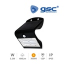 Aplique solar con sensor 3,2W 3000K Negro