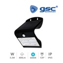 Aplique solar con sensor 3,2W 6000K Negro