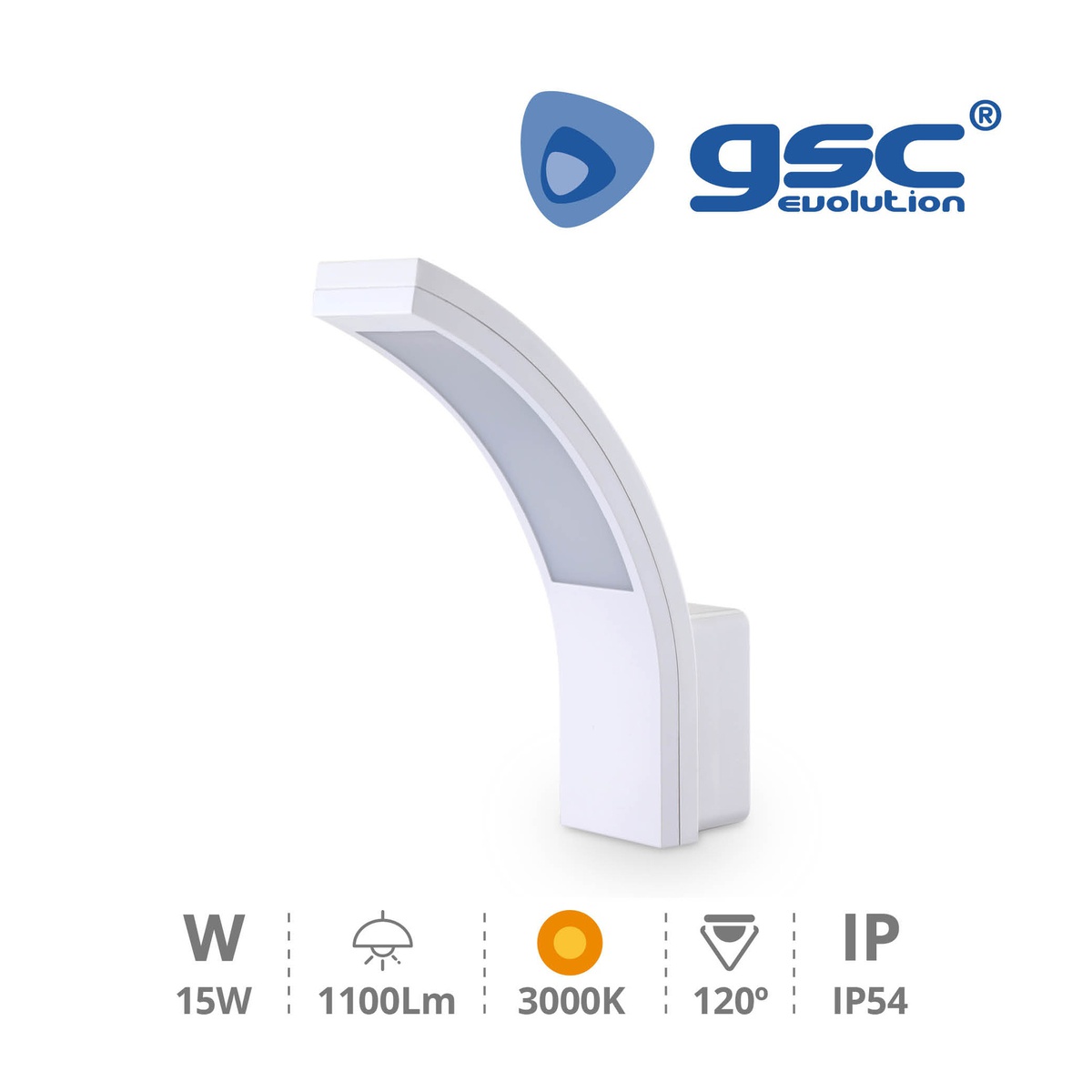 Aplique oval de parede Bayaka 15 W 3000 K Branco