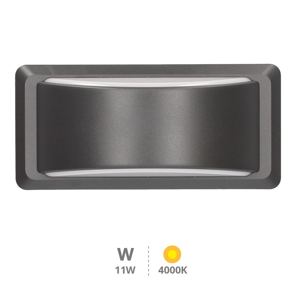 Aplique de parede LED Anthe 11W 4000K IP65 Cinza antracite