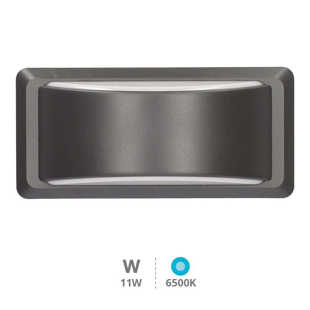 Aplique de parede LED Anthe 11W 6500K IP65 Cinza antracite