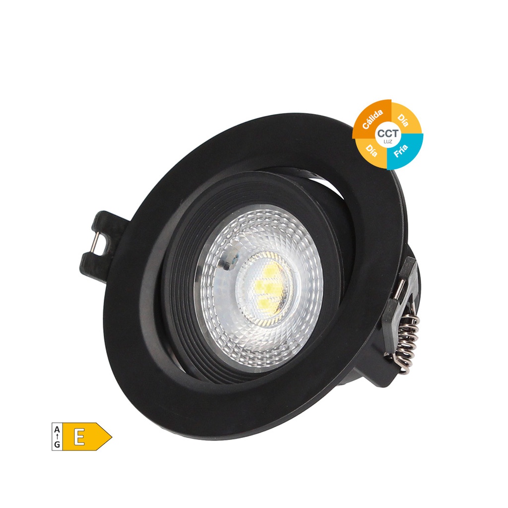 Anneau basculant rond à encastrer LED Série Banok 7 W 3000-4000-6500K Noir