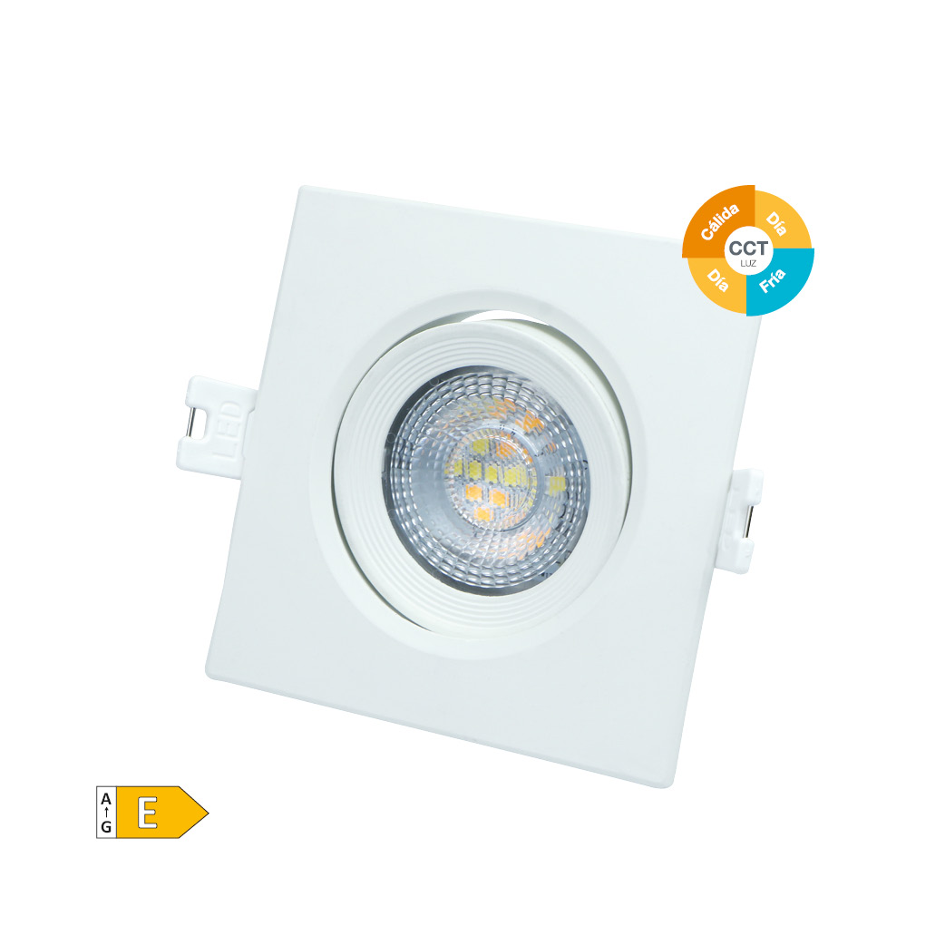 Banok Squared Recessed Movable Fixture for Dichroich lamps 7W 3000-4000-6500K White