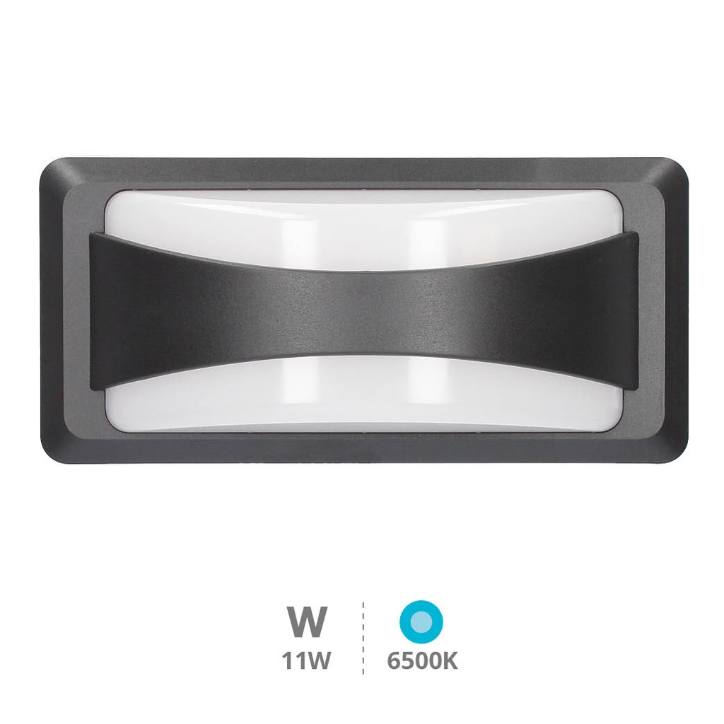 Aplique de parede LED Anthe 11W 6500K IP65 Cinza antracite