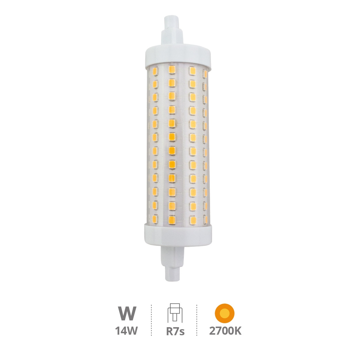 Lampe linéaire 118 mm R7s 14 W 2700K