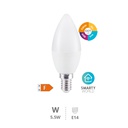 Ampoule LED flamme intelligente à connexion Wi-Fi et bluetooth 5,5 W E14 RGB + BTA réglable