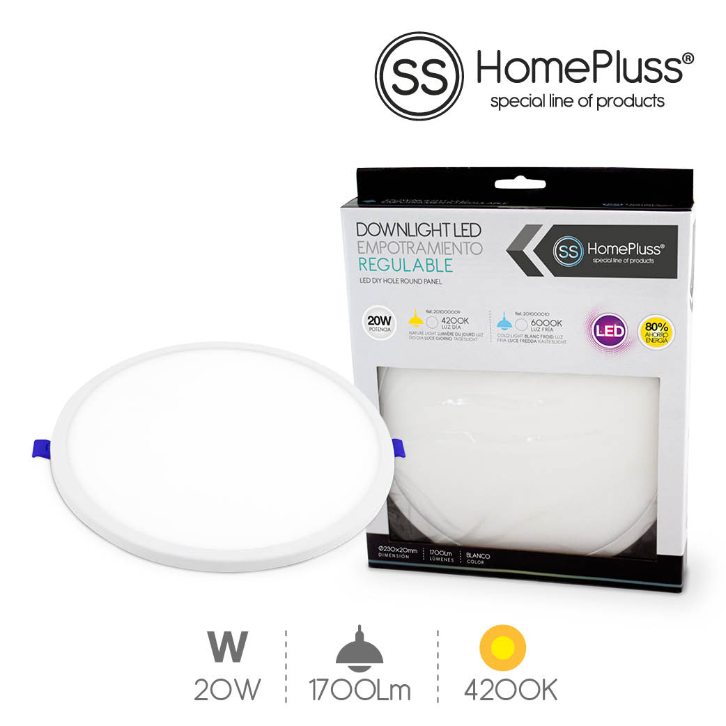 Downlight de encastrar regulável Lyra 20 W 4200 K Branco