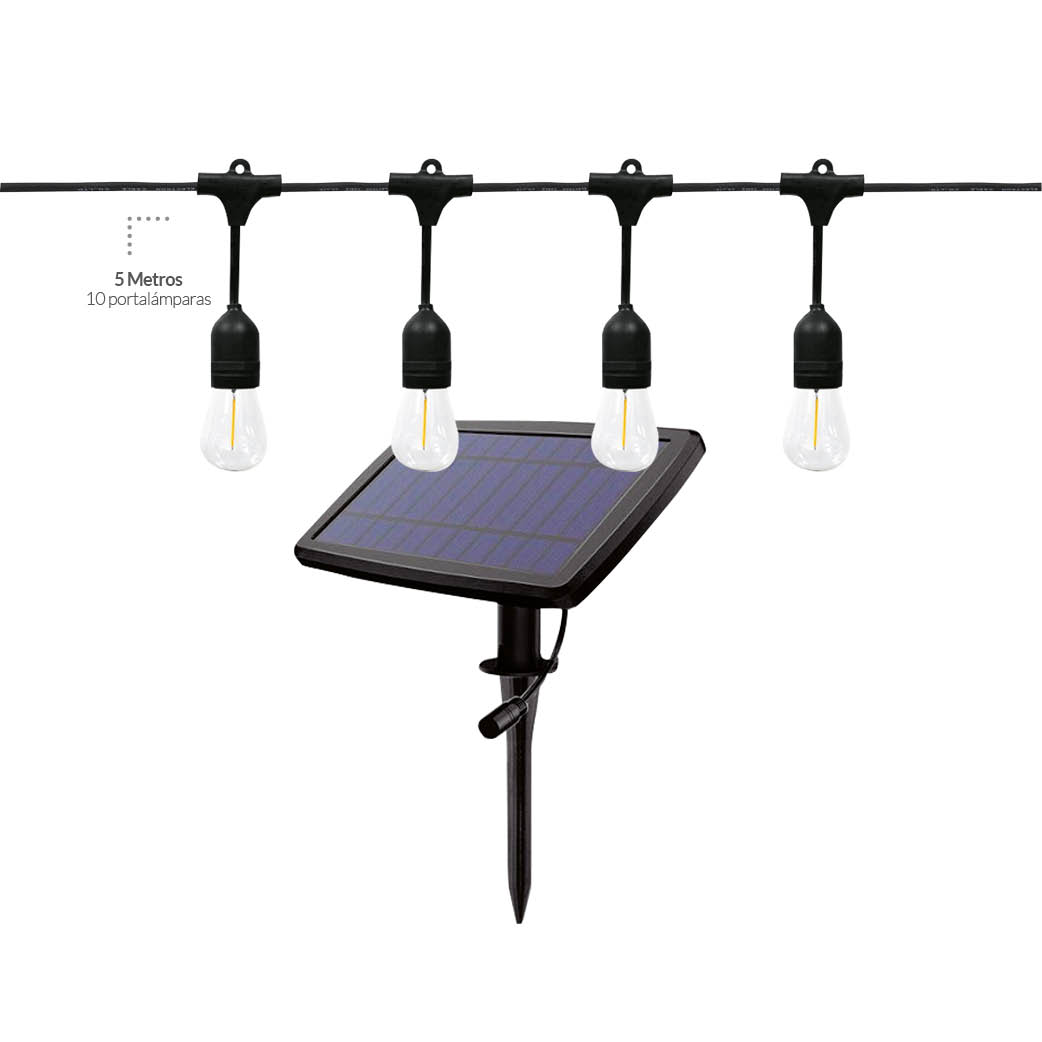 Kit de grinalda decorativa solar Helem 5 m 10 lâmpadas IP44