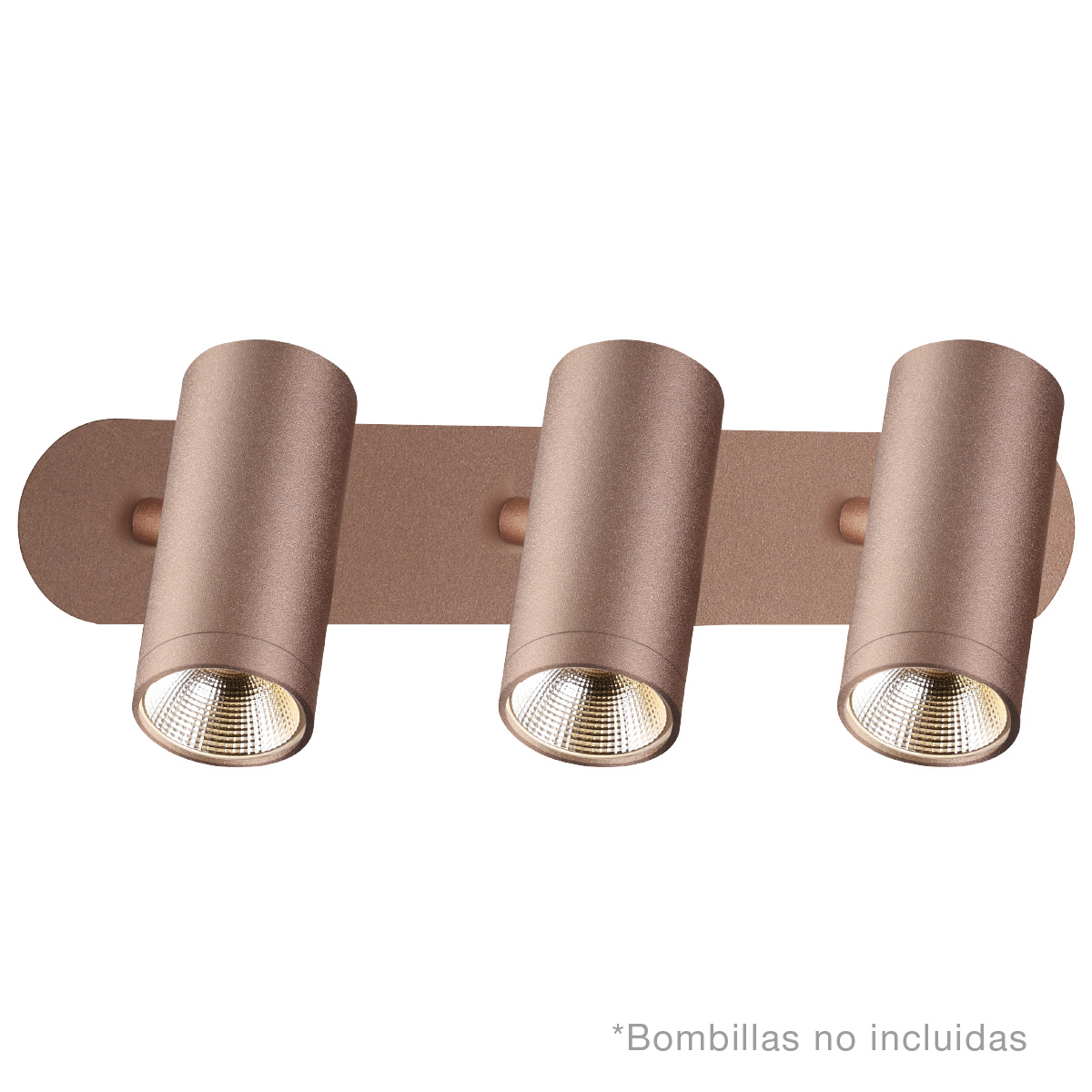 Foco para teto triplo linear GU10 Máx.60 W Cobre