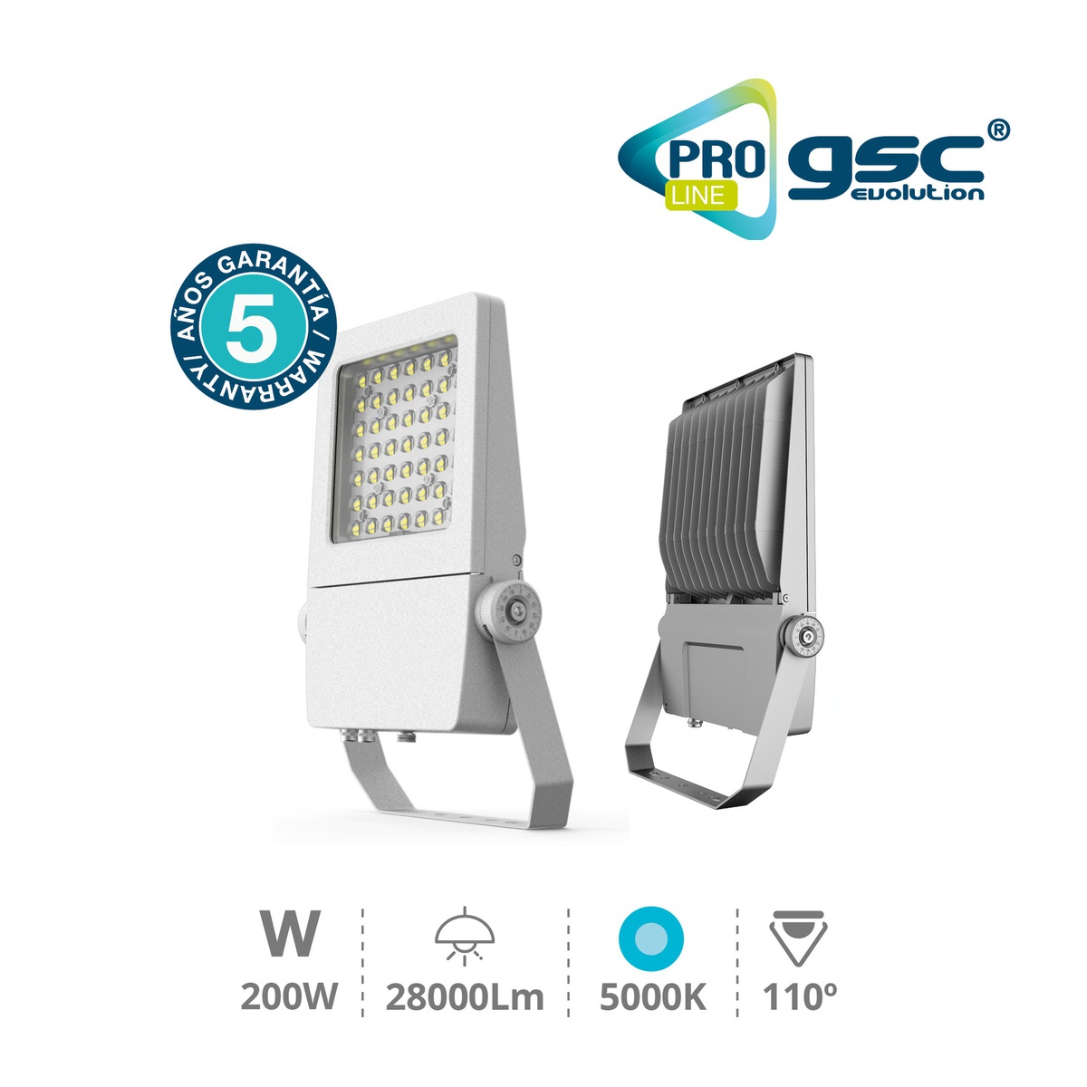 Projecteur 200 W 5000K IP66 - Pro Line