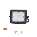 [202600079] Proyector aluminio LED 20W 4000K IP65 Negro